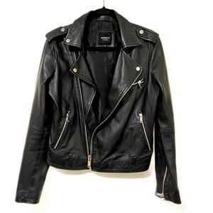 Leather Motorcycle Jacket - Sz 12